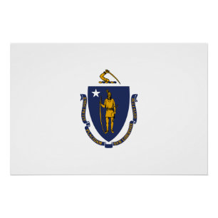 Poster Drapeau d'État du Massachusetts