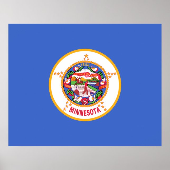 Poster Drapeau d'État du Minnesota (Devant)