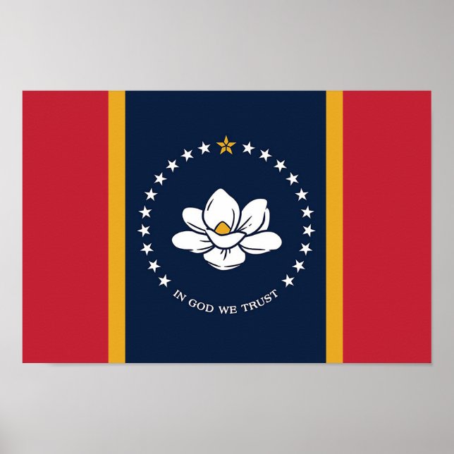 Poster Drapeau d'État du Mississippi (Nouveau en 2020) (Devant)