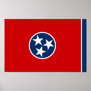 Poster Drapeau d'état du Tennessee