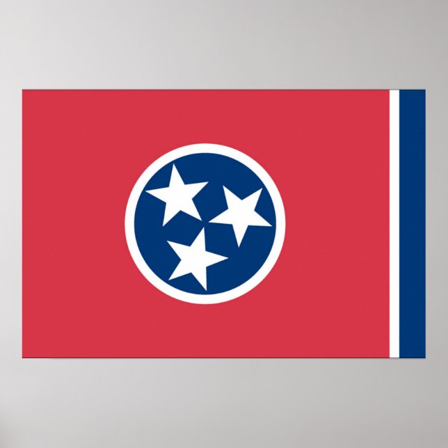 Poster Drapeau d'État du Tennessee, États-Unis (Devant)