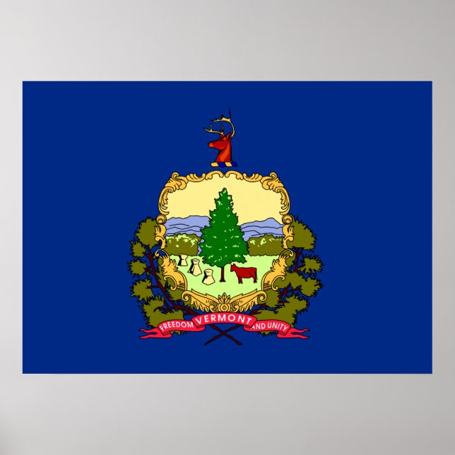Poster Drapeau d'État du Vermont (Devant)