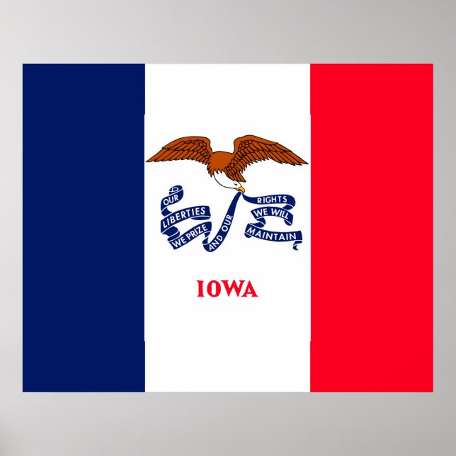 Poster Drapeau d'État Iowa (Devant)
