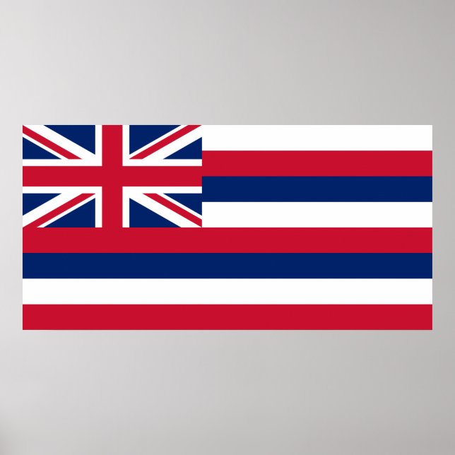 Poster Drapeau d'Hawaï (État des États-Unis) (Devant)