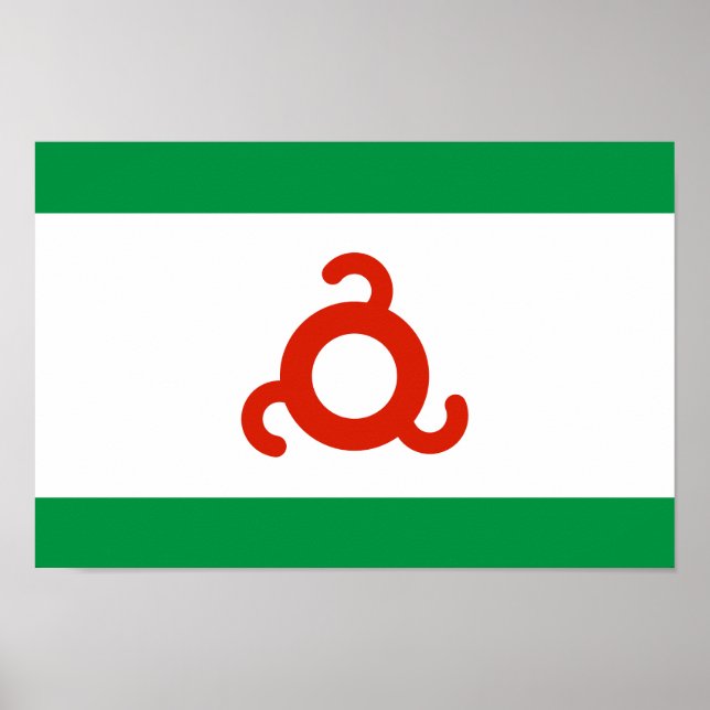 Poster Drapeau d'Ingushetia (Devant)