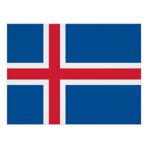 Poster Drapeau d'Islande