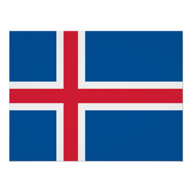Poster Drapeau d'Islande (Devant)