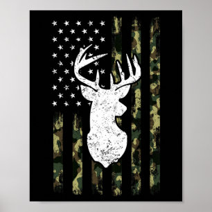Poster Drapeau Drapeau Drapeau S Deer S Chasse Chemise Am