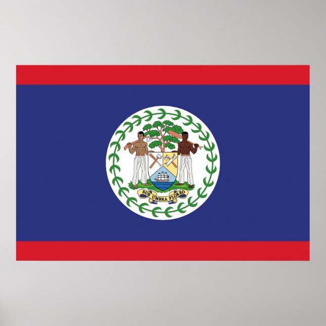 Poster Drapeau du Belize (Devant)