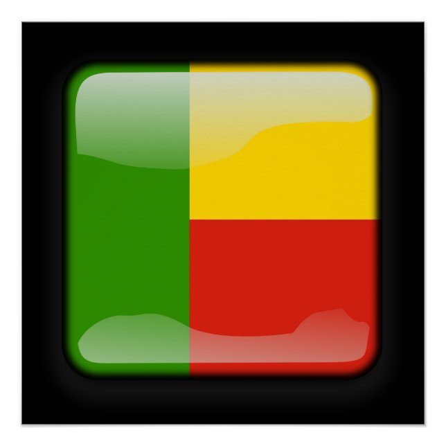 Poster Drapeau du Bénin (Devant)