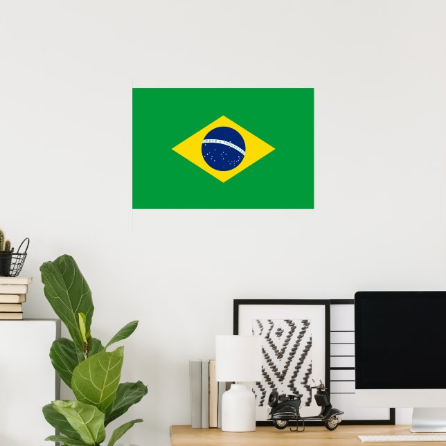 Poster Drapeau du Brésil (Bureau à domicile)