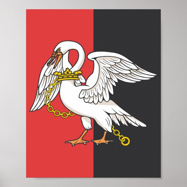 Poster Drapeau du Buckinghamshire (comté du Royaume-Uni) (Devant)