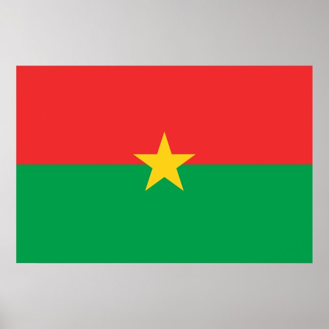 Poster Drapeau du Burkina Faso (Devant)