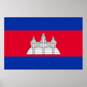 Poster Drapeau du Cambodge