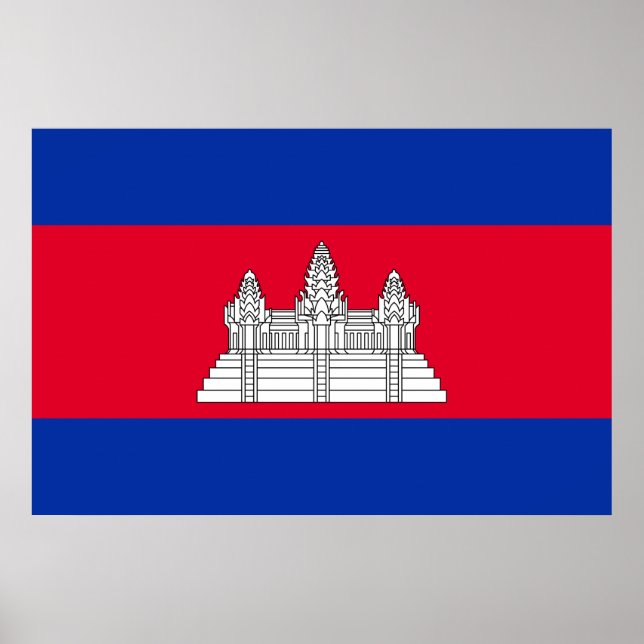 Poster Drapeau du Cambodge (Devant)