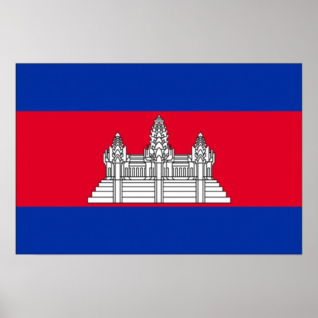 Poster Drapeau du Cambodge (Devant)