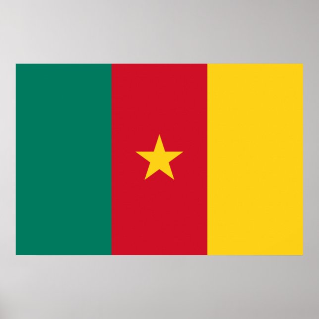 Poster Drapeau du Cameroun (Devant)
