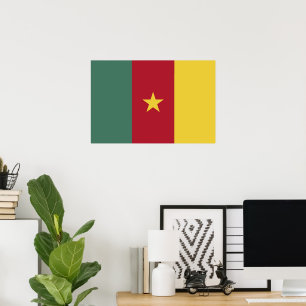 Poster drapeau du Cameroun