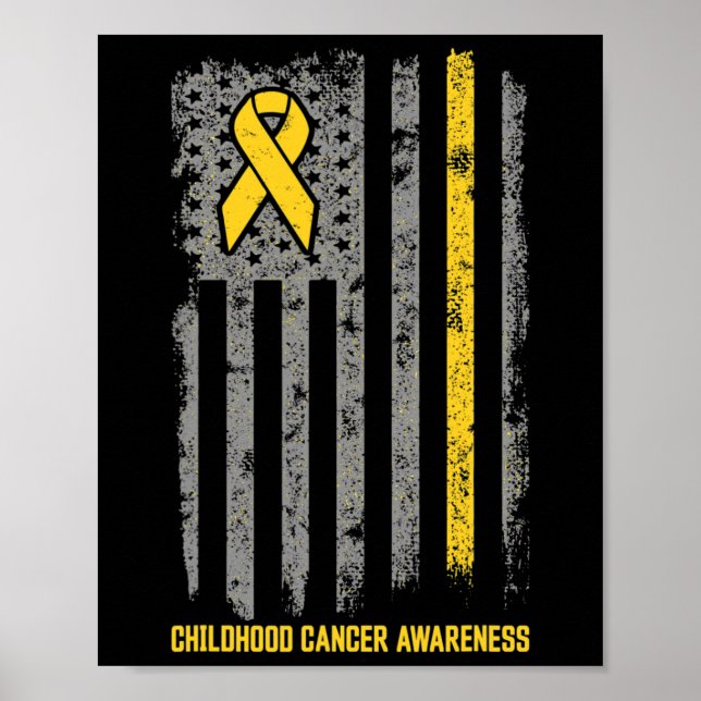 Poster Drapeau du cancer de l'enfant Sensibilisation au c (Devant)