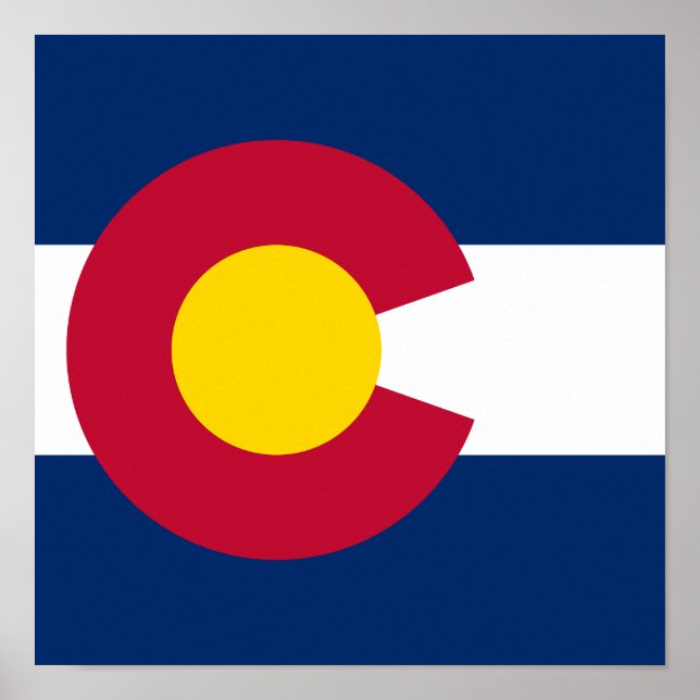 Poster Drapeau Du Colorado L'État Du Centenaire (Devant)