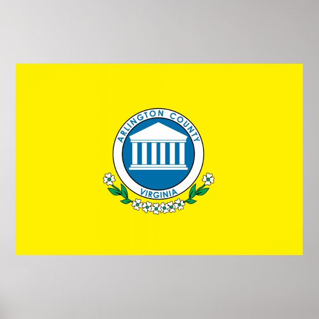 Poster Drapeau du comté d'Arlington (Devant)