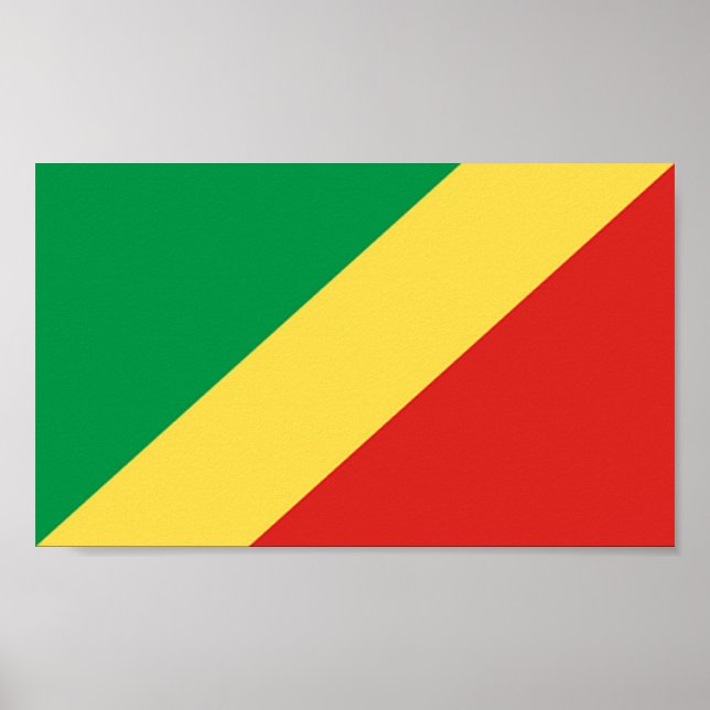 Poster Drapeau du Congo (Devant)