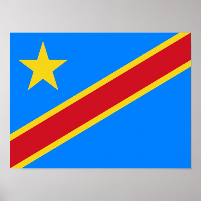 Poster Drapeau du Congo Kinshasa (Devant)