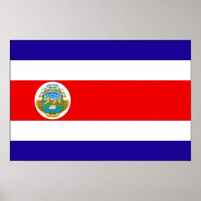 Poster Drapeau du Costa Rica (Devant)