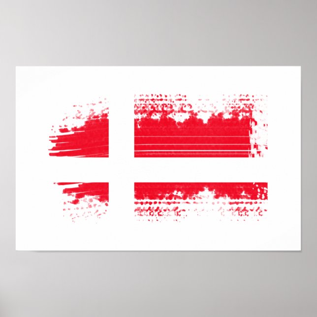 Poster Drapeau du Danemark (Devant)