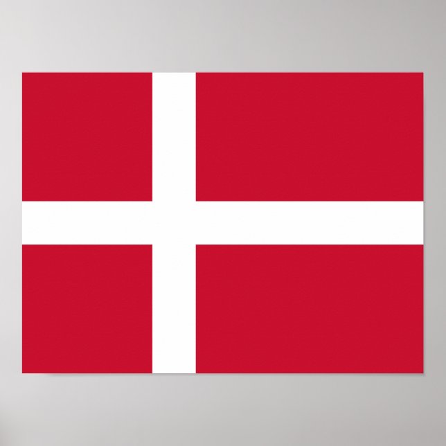 Poster Drapeau du Danemark (Devant)