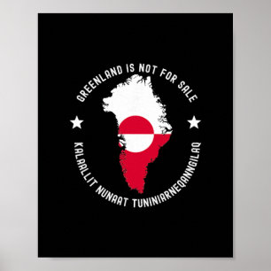 Poster Drapeau du Danemark Le Groenland n'est pas à vendr