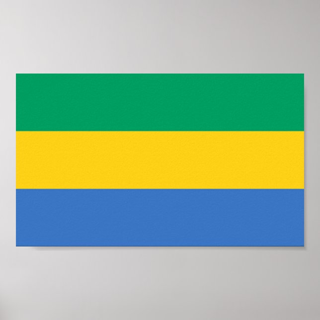 Poster Drapeau du Gabon (Devant)