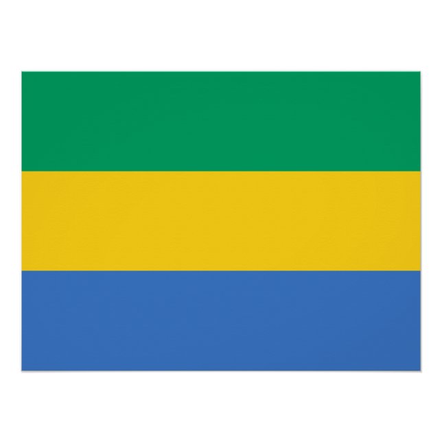 Poster Drapeau du Gabon (Devant)