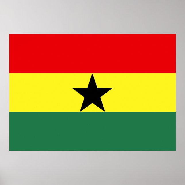Poster Drapeau du Ghana (Devant)