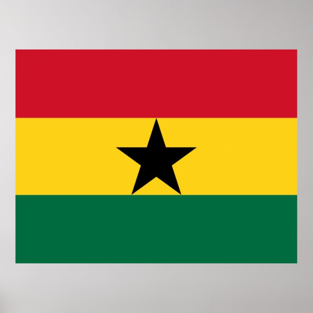 Poster Drapeau du Ghana (Devant)