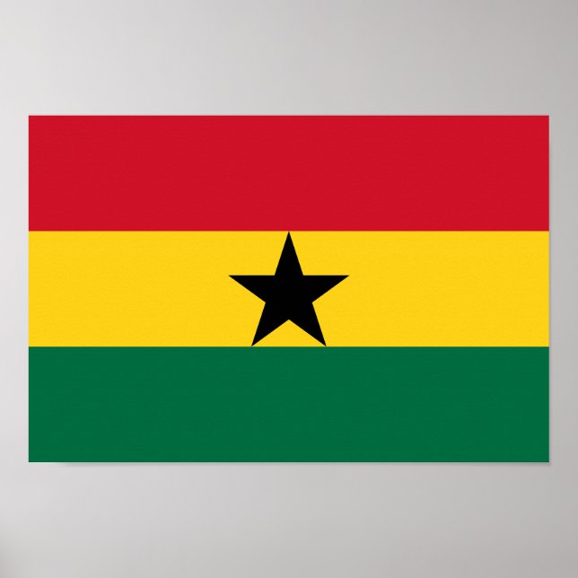 Poster Drapeau du Ghana (Devant)