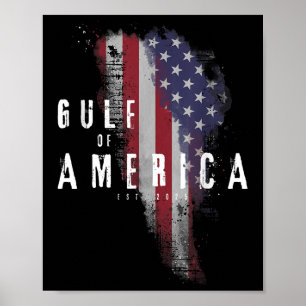 Poster Drapeau Du Golfe Des États-Unis 2025 Amérique Vint