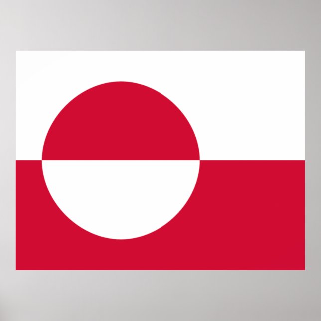 Poster Drapeau du Groenland (Devant)