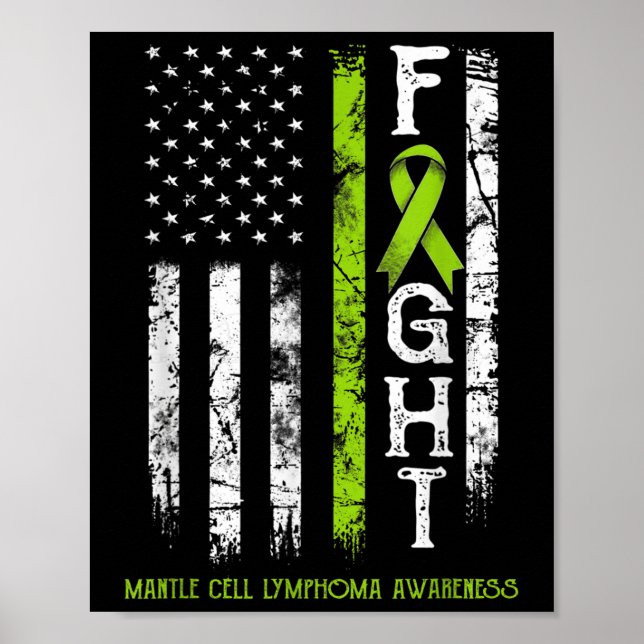 Poster Drapeau du guerrier de Lymphome Mantle Cell (Devant)
