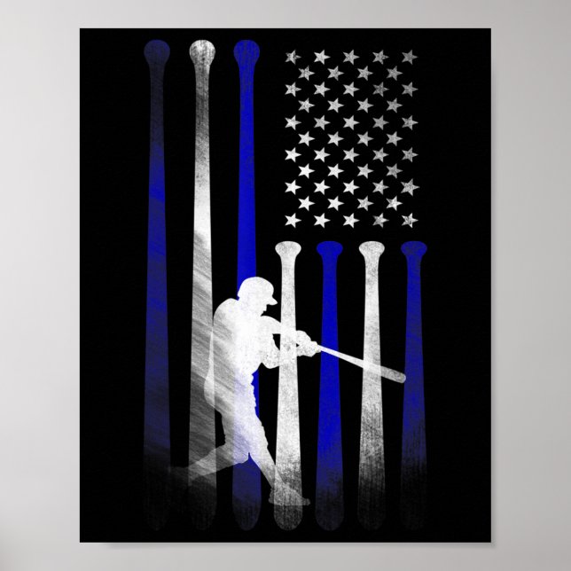 Poster Drapeau du joueur de baseball américain, Papa, Mam (Devant)