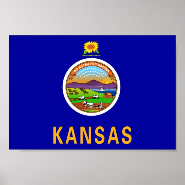 Poster Drapeau du Kansas (Devant)