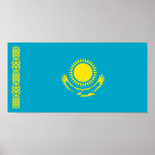 Poster Drapeau du Kazakhstan