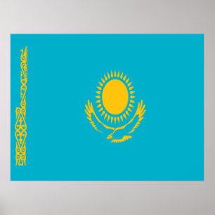 Poster Drapeau du Kazakhstan