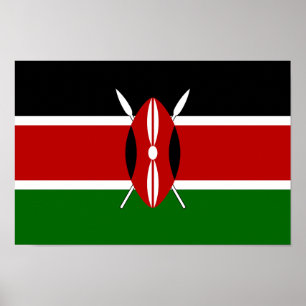Poster Drapeau du Kenya