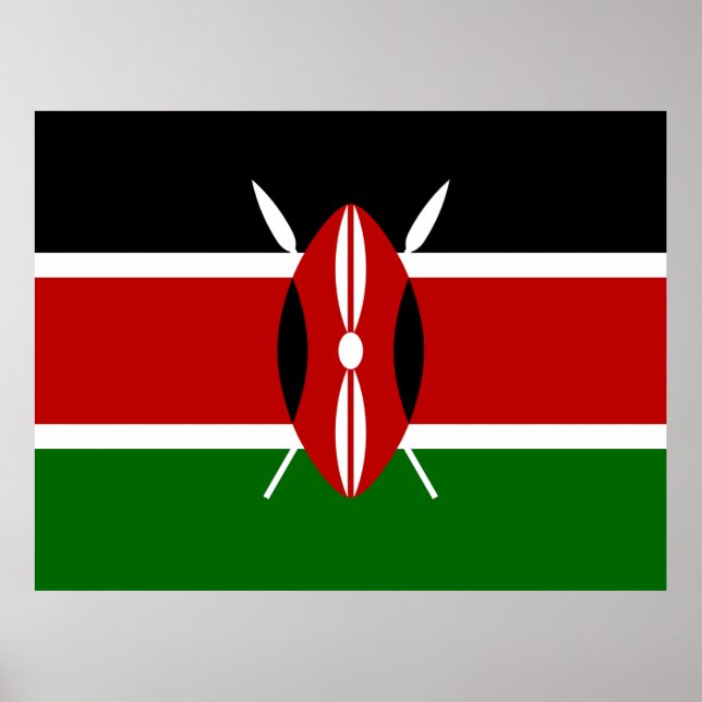 Poster Drapeau du Kenya (Devant)
