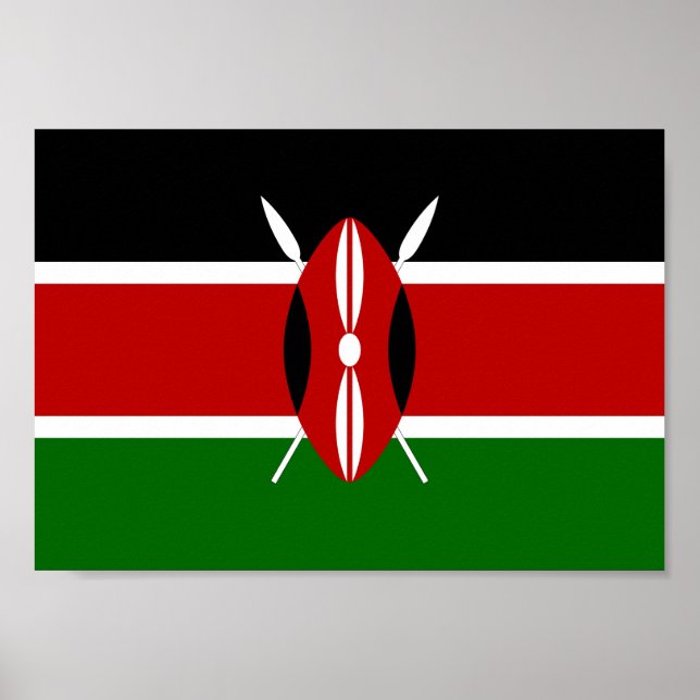Poster Drapeau du Kenya (Devant)