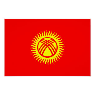 Poster Drapeau du Kirghizistan