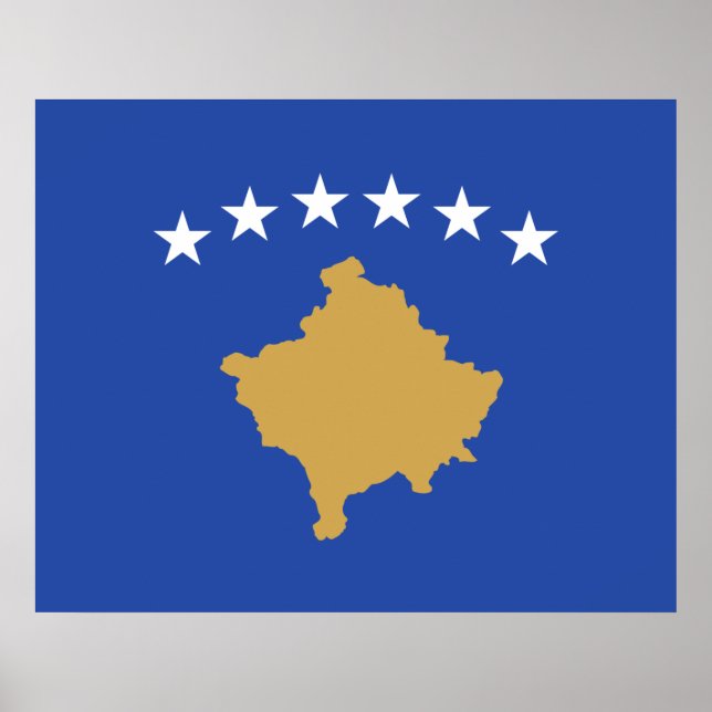 Poster Drapeau du Kosovo (Devant)