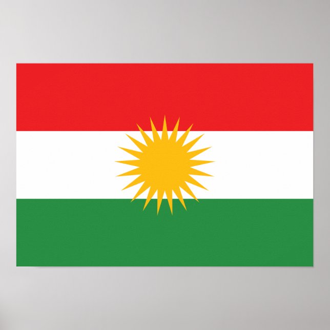 Poster Drapeau du Kurdistan (Devant)