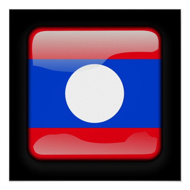 Poster Drapeau du Laos (Devant)